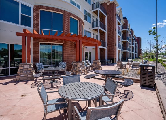 Patio at Heritage at Church Ranch 55+ Apartments, Westminster , CO
