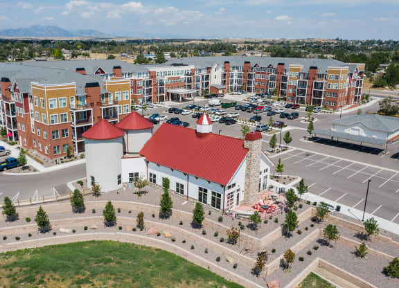 Aerial Exterior view at Heritage at Church Ranch 55+ Apartments, Colorado, 80021
