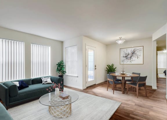 Living Room With Dining at Lakecrest Village, Houston, TX