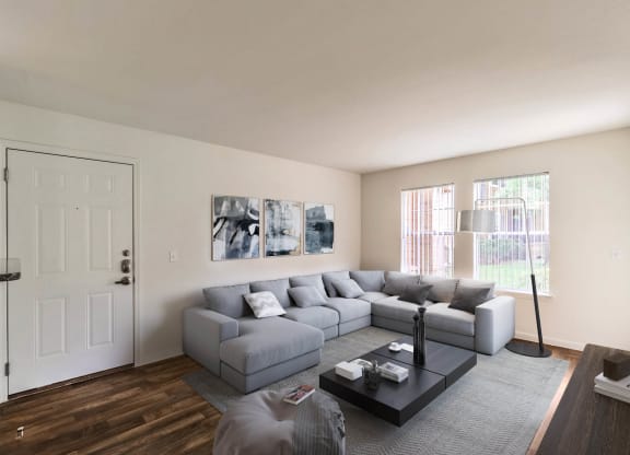 Living Area Interior at Lakecrest Village, Houston, TX 