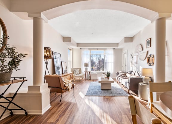 Modern Living Room at The Landings at Silver Lake Village, St. Anthony Minnesota