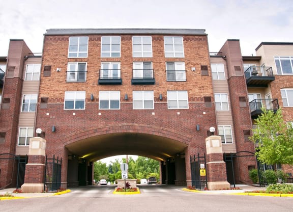 Building Exterior at The Landings at Silver Lake Village, St. Anthony Minnesota