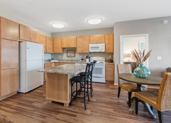 Dining Room and Kitchen  at Legacy Commons at Signal Hills 55+ Apartments, Minnesota, 55118