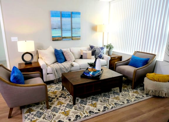 Modern Living Room at The Legends at Berry 62+ Apartments, St. Paul, MN