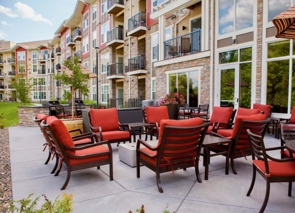 Outdoor Patio at The Legends of Cottage Grove 55+ Apartments, Minnesota