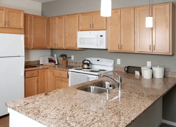 Refrigerator And Kitchen Appliances at The Legends of Columbia Heights 55+ Living, Columbia Heights, Minnesota