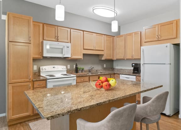 Dining Room With Energy Efficient Appliances at The Legends of Columbia Heights 55+ Living, Columbia Heights, MN, 55421
