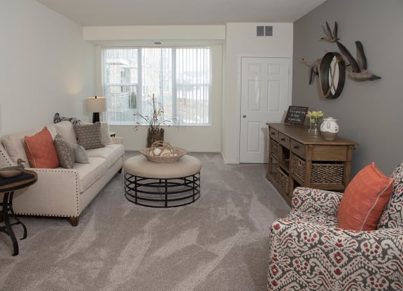 Comfortable Living Room at The Legends of Columbia Heights 55+ Living, Minnesota