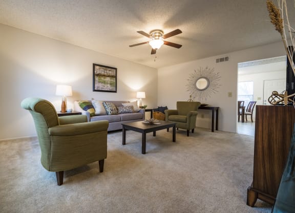 Modern Living Room at MeadowView Townhomes, Goshen, Ohio