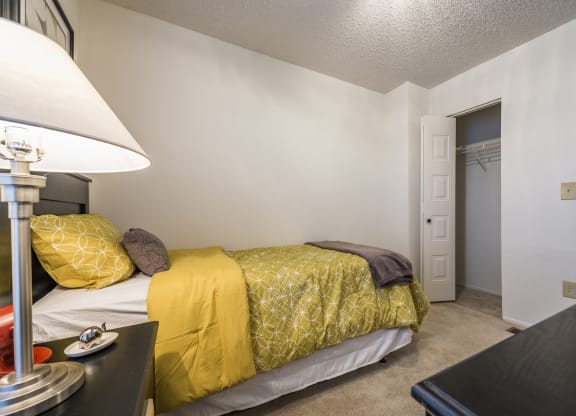 Bedroom With Closet at MeadowView Townhomes, Ohio