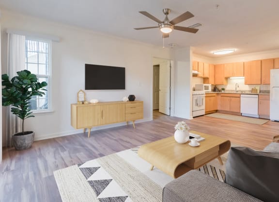 Dominium-Mulberry Place-Staged Kitchen Living Room