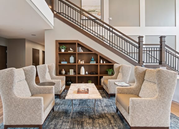 Lobby at Oaks Landing 55+ Apartments, New Brighton, MN