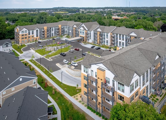 Aerial View at Oaks Landing 55+ Apartments, New Brighton, MN