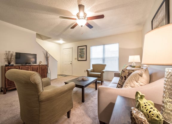 Living Room at Olive Branch Townhomes, Batavia Ohio