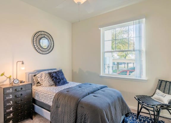Dominium-Riverstation-Model Bedroom at Riverstation, Denver