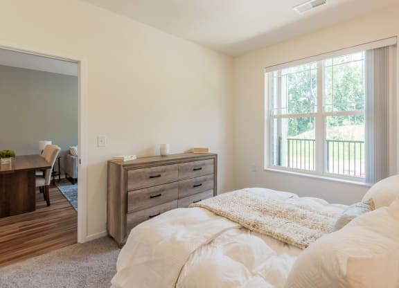 Model Bedroom at Stonepointe 55+ Apartments, Georgia