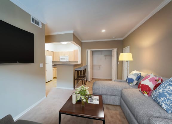 Living Room with TV at Villa Springs, Houston