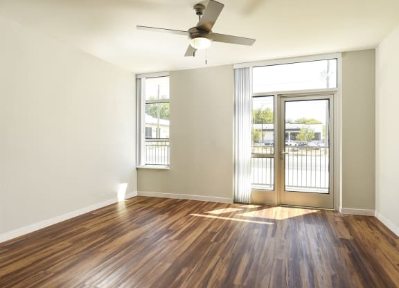 Living room with wooden floor