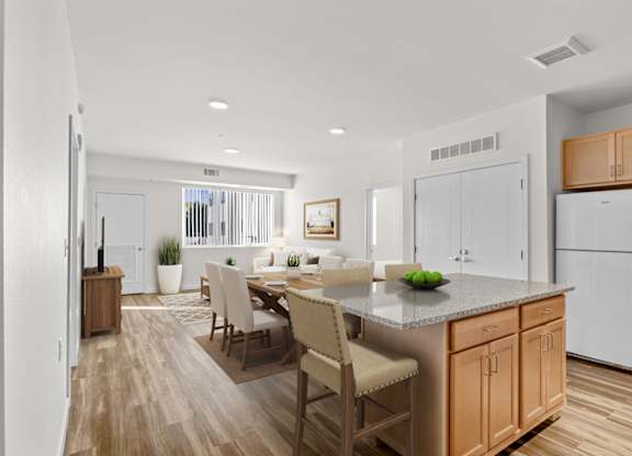 Dining And Kitchen at The Addie at Metro Center 55+ Apartments, Aurora Colorado