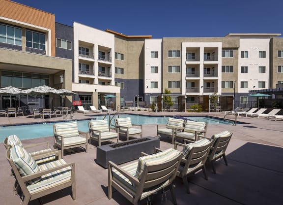 Poolside Lounge at Casa Azure 55+ Apartments, Phoenix, AZ 85035