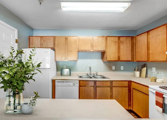 Kitchen at The Flats on Waters Edge, Hermitage