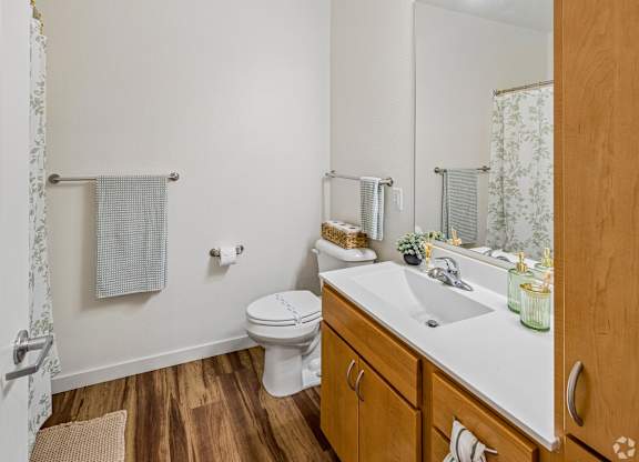 Bathroom in Landings of Lexington apartments