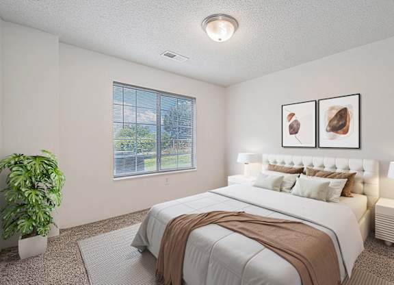 Large Bedroom at Pine Tree Apartments, Omaha, NE