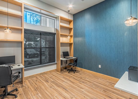 Business center at Rosemont at Mayfield Villas, Arlington, Texas