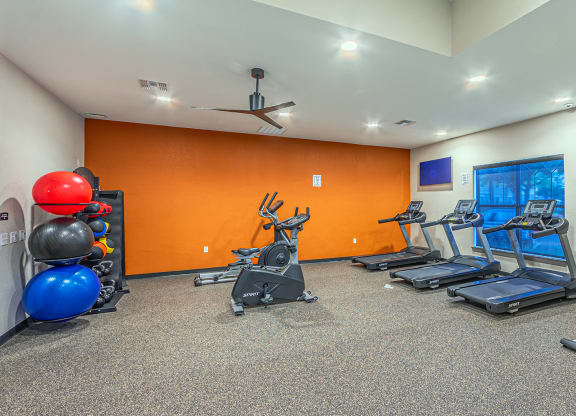 Fitness center at Rosemont at Mayfield Villas, Arlington, TX