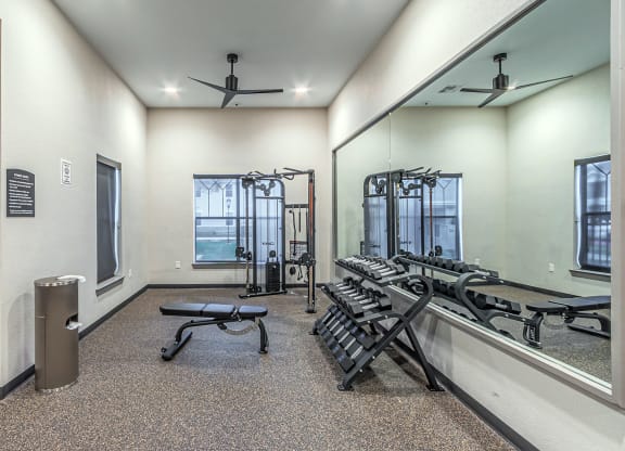 Gym equipment at Rosemont at Mayfield Villas, Arlington, Texas