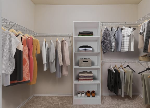 Large Closet at Mariposa at Spring Hollow Saginaw 55+ Apartments, Texas