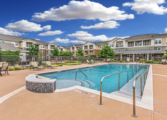 Pool View at Mariposa at Spring Hollow Saginaw 55+ Apartments, Saginaw, TX