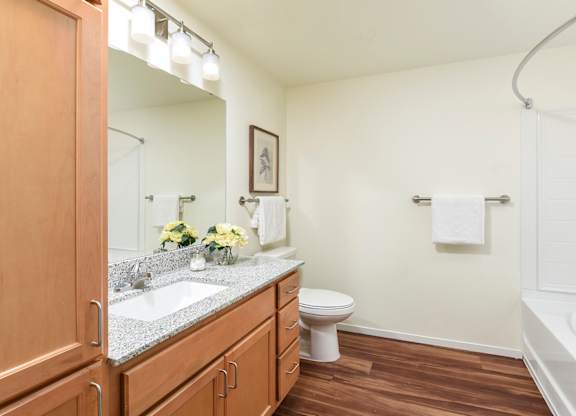 A Bathroom with Toilet at Suncrest Vista at Canyon Trails 55+ Apartments, Goodyear