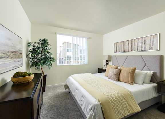 A Bedroom with Window at Suncrest Vista at Canyon Trails 55+ Apartments, Arizona, 85338