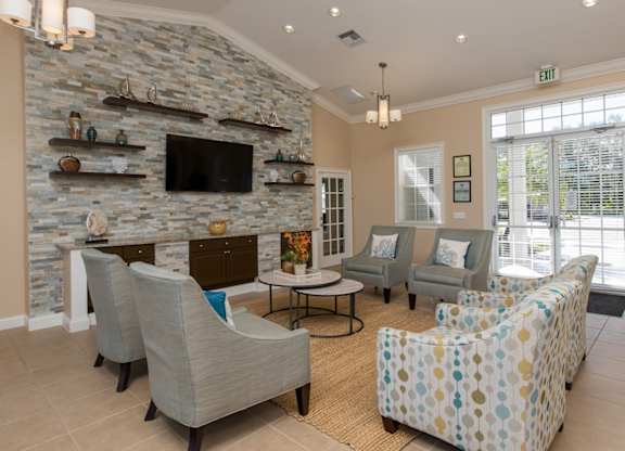 Clubhouse With Expansive Windows at Sunrise Pointe, Port Orange, FL, Florida
