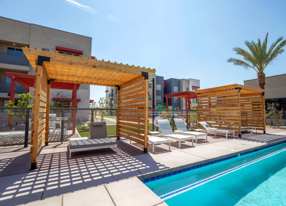 Swimming Pool Cabana Areaat Vista Ridge Apartments, Phoenix, AZ 85041