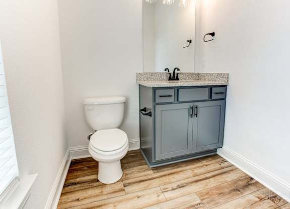 a bathroom with a toilet and a sink and a mirror
