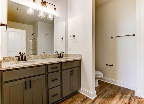 a bathroom with a sink and a toilet and a mirror