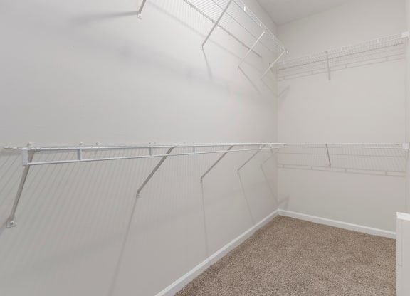the walk in closet at the whispering winds apartments at The Charleston, Columbus, OH, 43221
