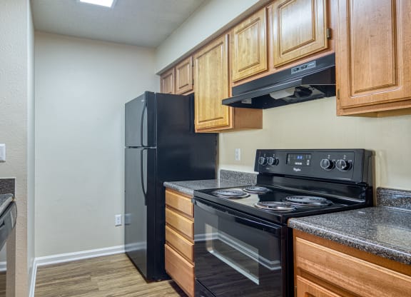 the kitchen of our studio apartment atrium at our apartments