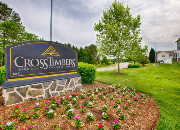 Sign at Crosstimbers Apartments in Morrisville NC