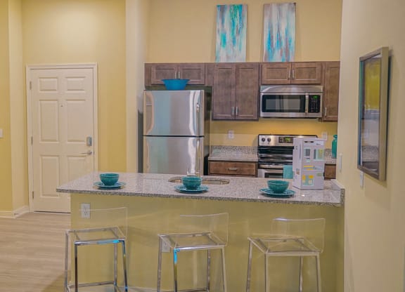 Kitchen at Venture Apartments iN Tech Center in Newport News VA