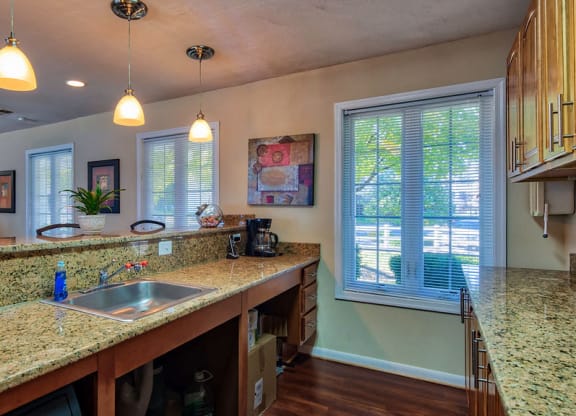 Barrington Apartments Kitchen at Clubhouse