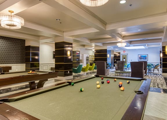 Clubroom Pool Table at Deco at CNB in Richmond VA