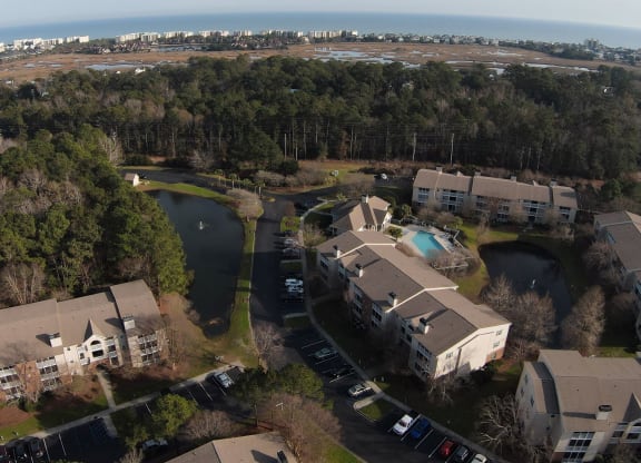 Drone View Of Community at Litchfield Oaks Apartments, Pawleys Island