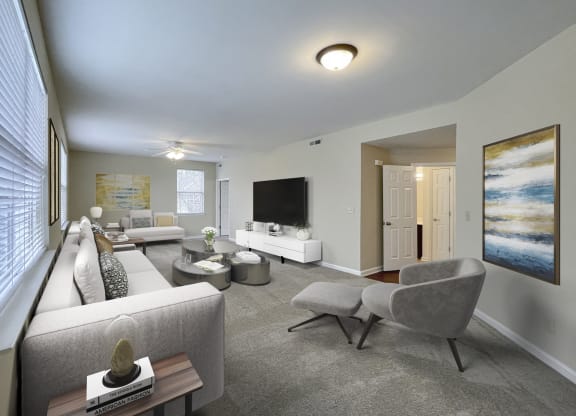 Living room at Barclay Place Apartments, Wilmington, NC, 28412