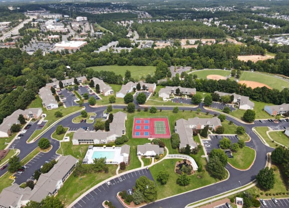 Aerial of Crosstimbers Apartments in Morrisville NC