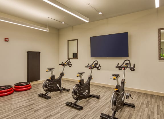 Bikes in fitness Center at Axis at PTC Apartments