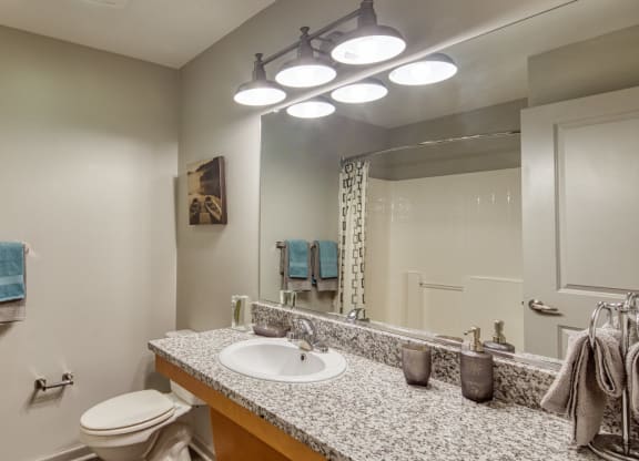 Bath at Liberty Apartments in Downtown Newport News