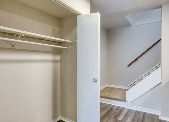 A closet within the Stratford Hills Garden Unit